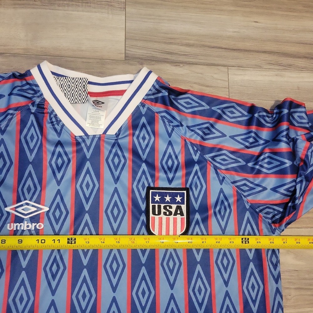 Umbro USA Retro Soccer Jersey Men Large Blue Blokecore Y2K Football Shirt NWT - Picture 10 of 10